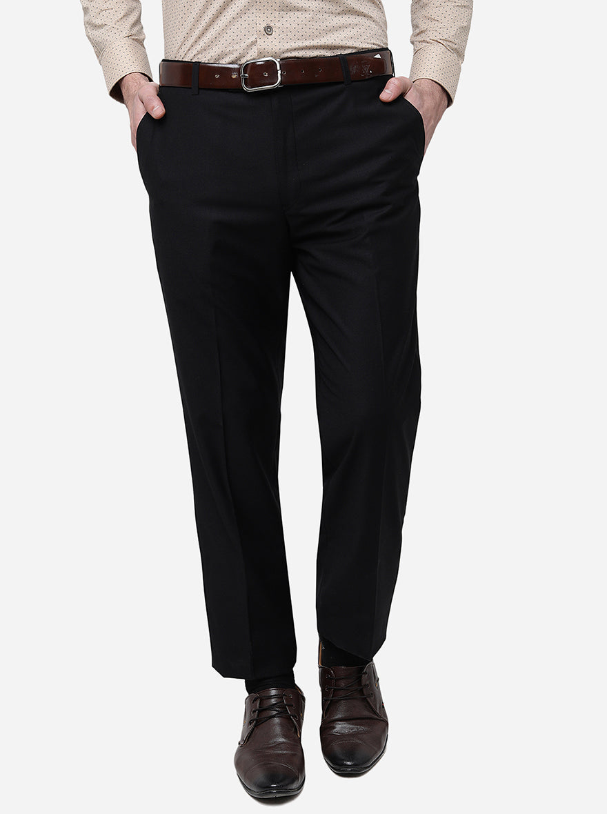 Solid Black Formal Pants For Women - Gocolors